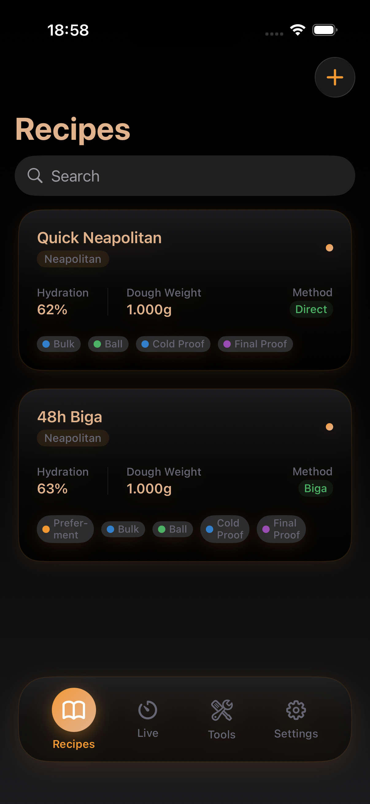 Recipe Collection showing browse interface for saved recipes