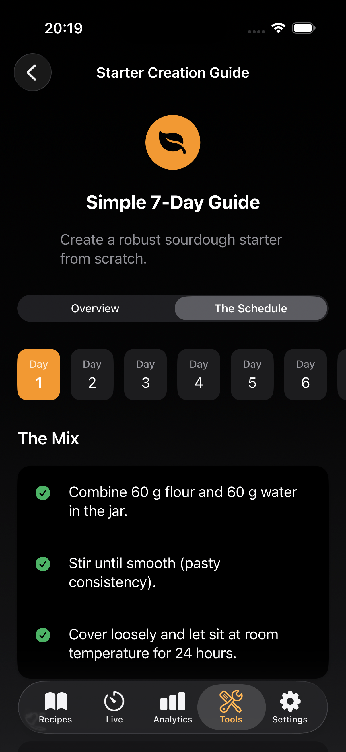 Sourdough starter management tools