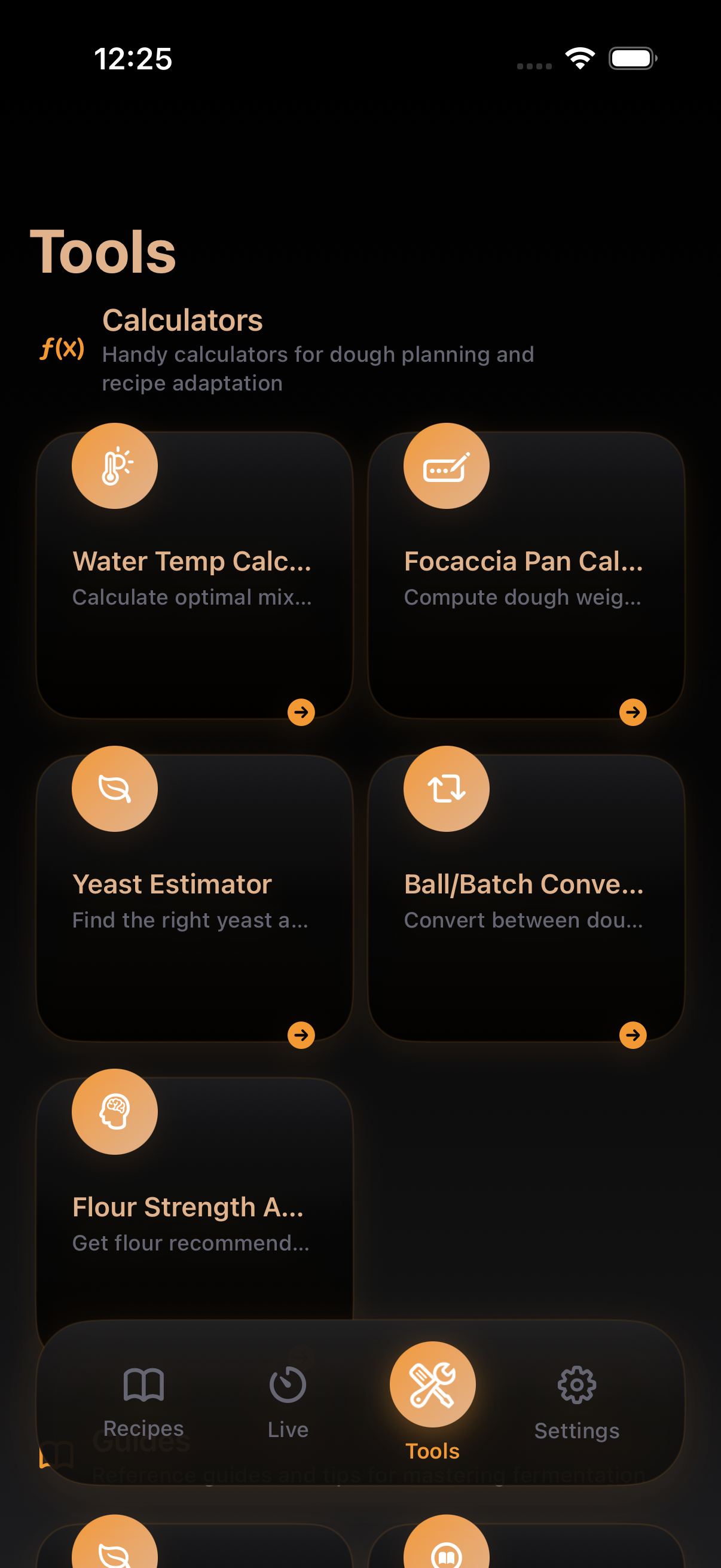Quick Calculator showing standalone dough calculation tool